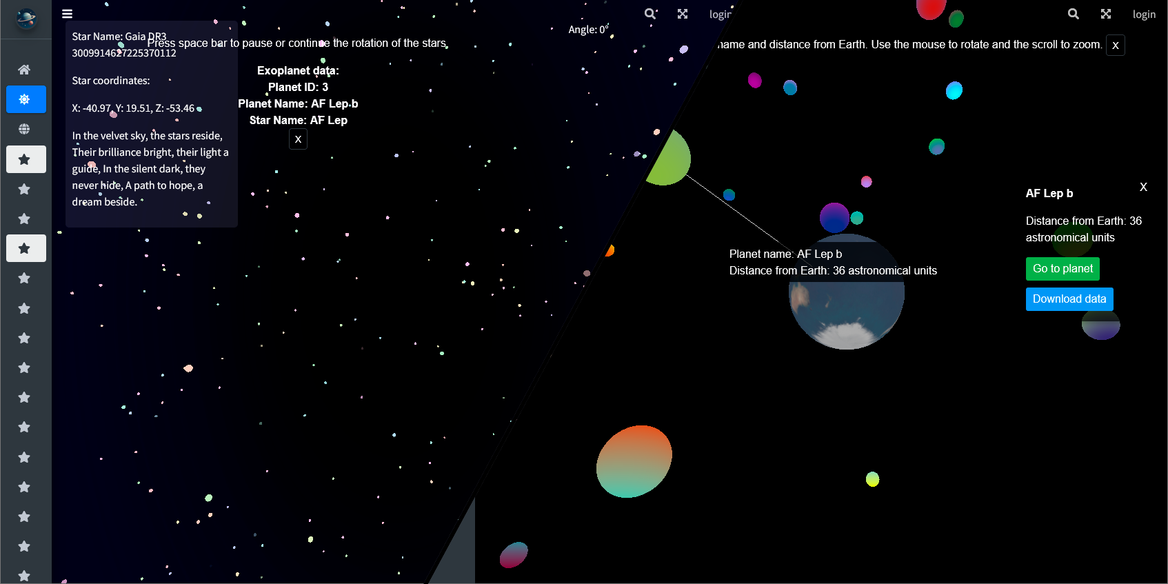 (Hackathon) Cosmoscape - Exoplanetarische Himmelsvisualisierung